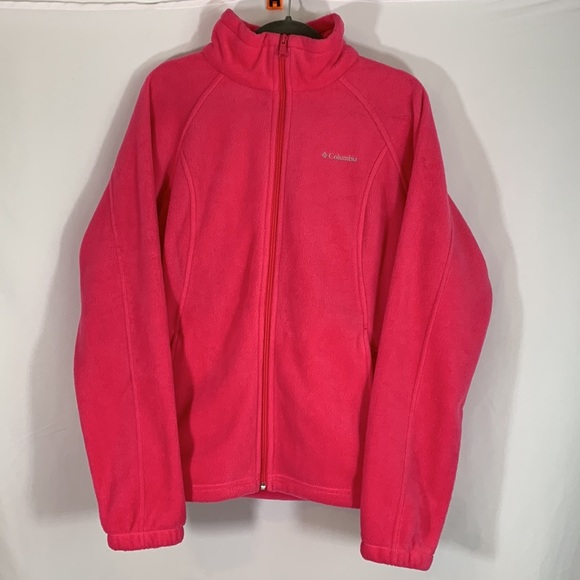 Columbia Pink Fluffy Zip-Up Sweater - Picture 1 of 10
